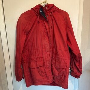 Towne From London Fog Shop Men's Red Hooded Jacket